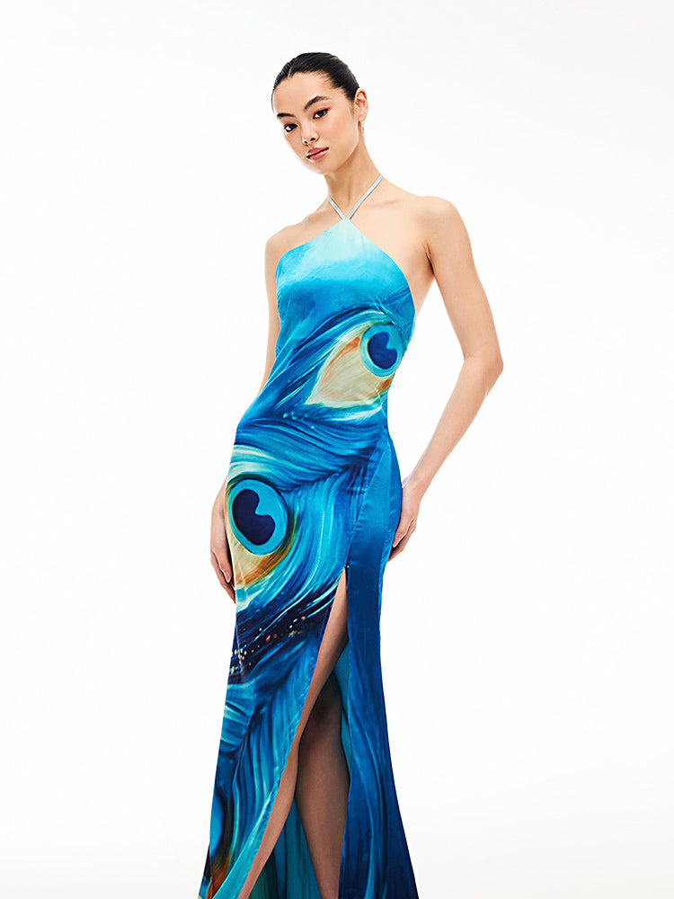 XENASERA EMERALD FEATHER DRESS