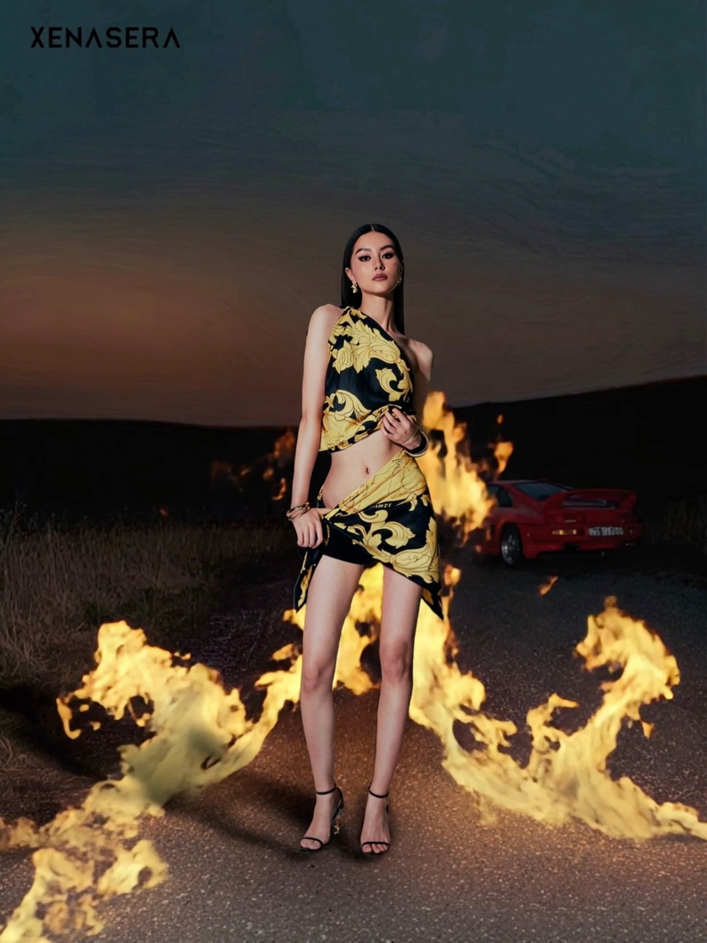 XENASERA UNISEX PRINTED SCARF