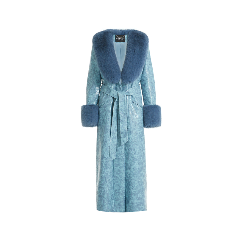 XENASERA ICY PYTHON LEATHER COAT