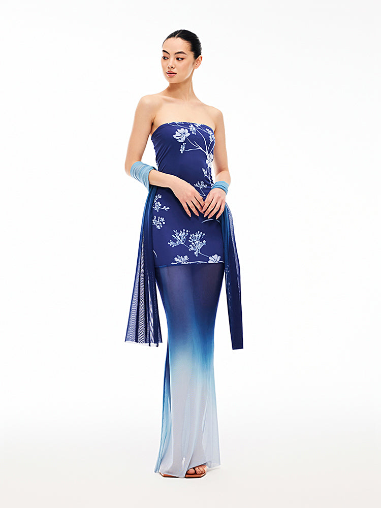XENASERA BLUE GLAZE DUNES DRESS