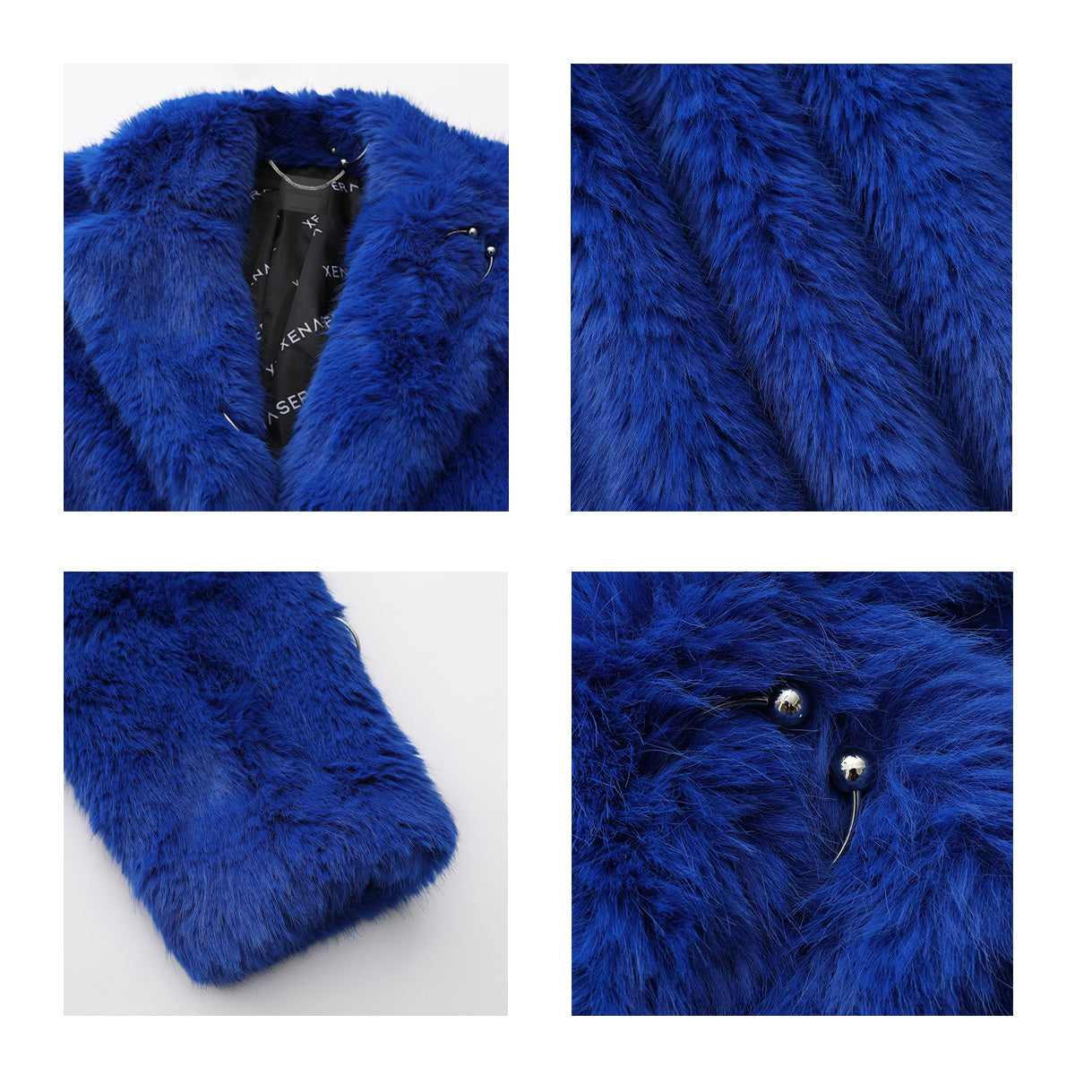 XENASERA KLEIN BLUE FUR COAT