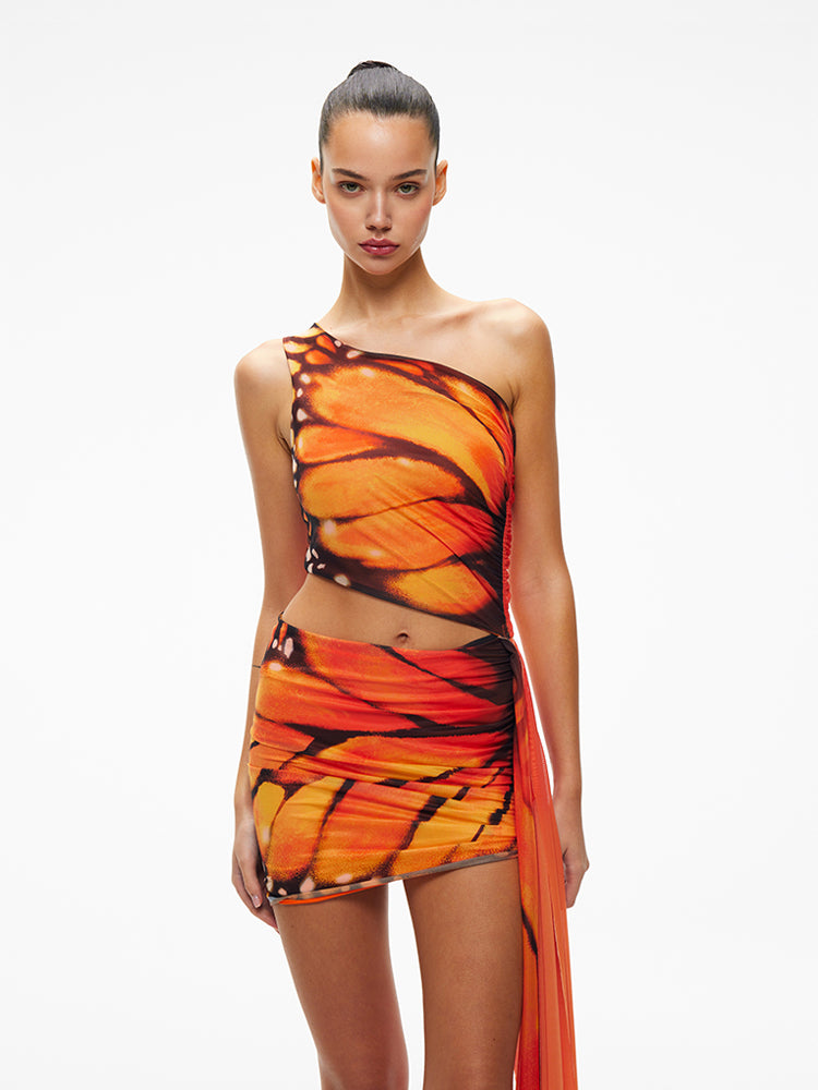 XENASERA DANAUS GENUTIA WING/ASTEROPE PECHUELI WING DRESS