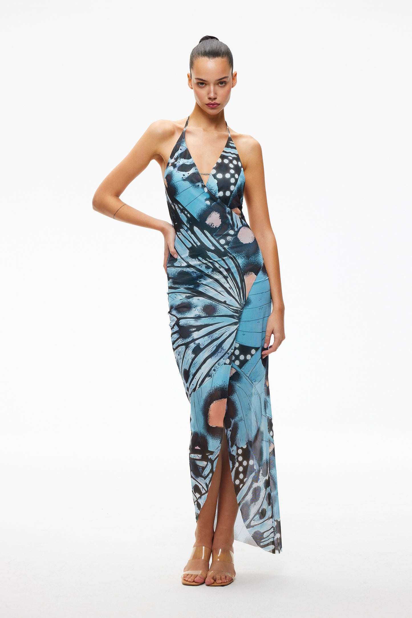 XENASERA AUTUMN BLUE BUTTERFLY DRESS