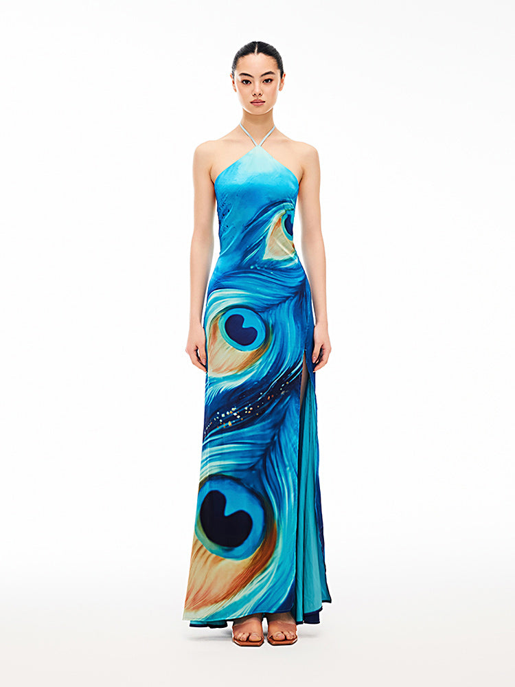 XENASERA EMERALD FEATHER DRESS