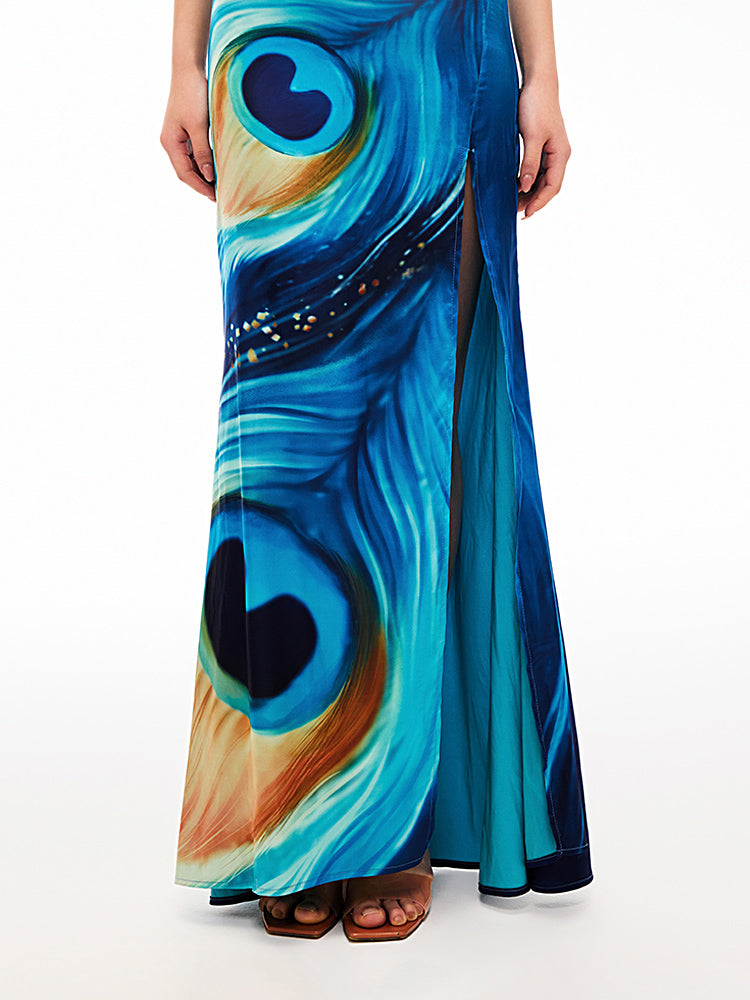XENASERA EMERALD FEATHER DRESS