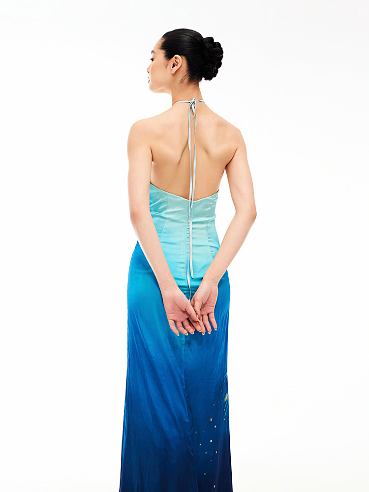 XENASERA EMERALD FEATHER DRESS