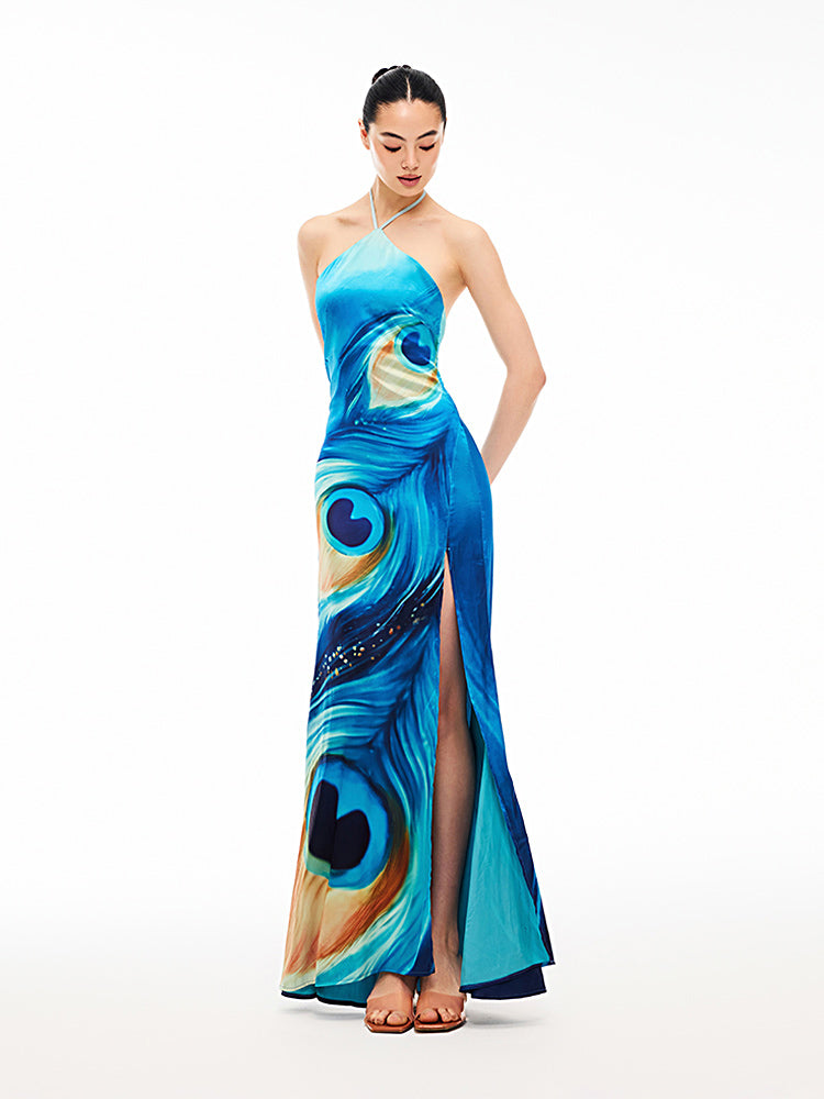 XENASERA EMERALD FEATHER DRESS