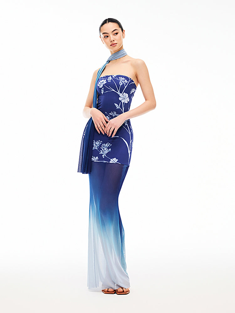 XENASERA BLUE GLAZE DUNES DRESS