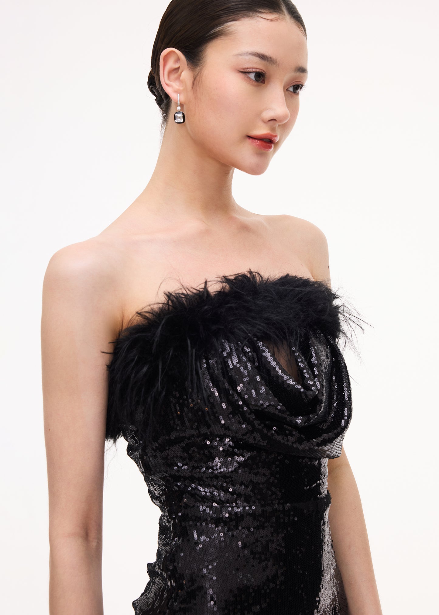 XENASERA TIPSY PLUME DRESS