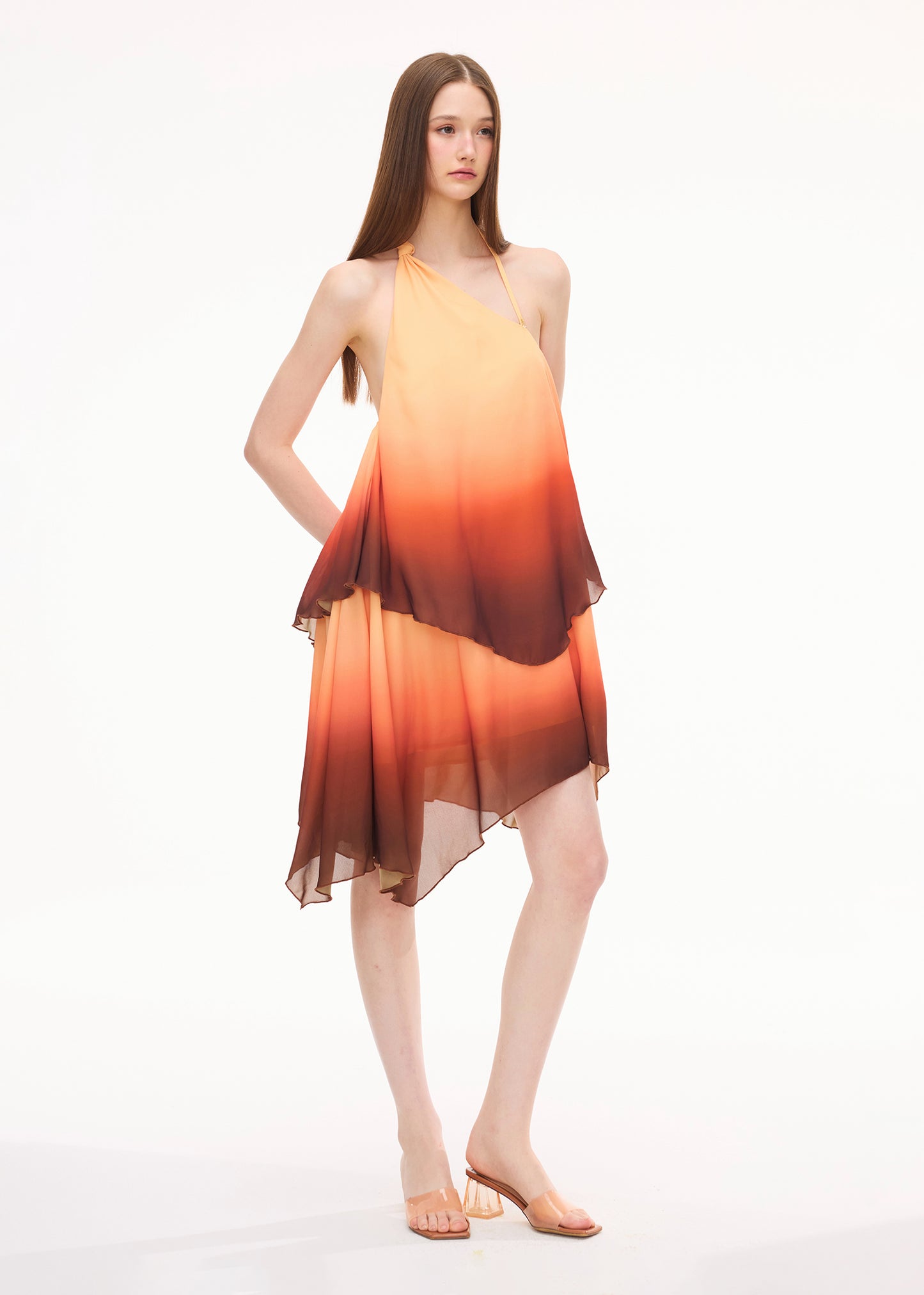 XENASERA DRIFT OF CELADON/GLOW OF MAGMA DRESS
