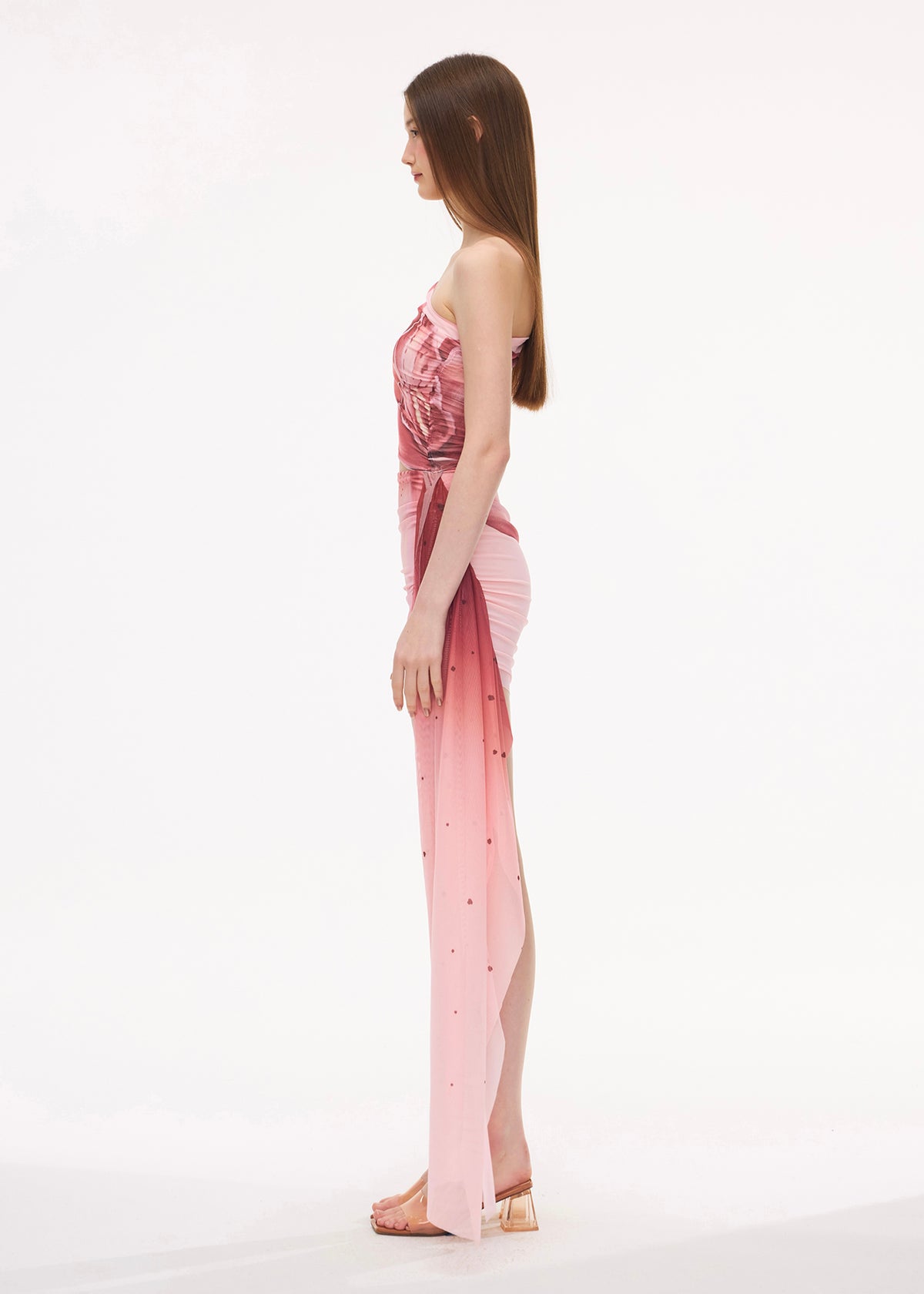 XENASERA LILY IN VEIN /ORCHID IN FLIGHT/DANAUS GENUTIA WING/ASTEROPE PECHUELI WING DRESS