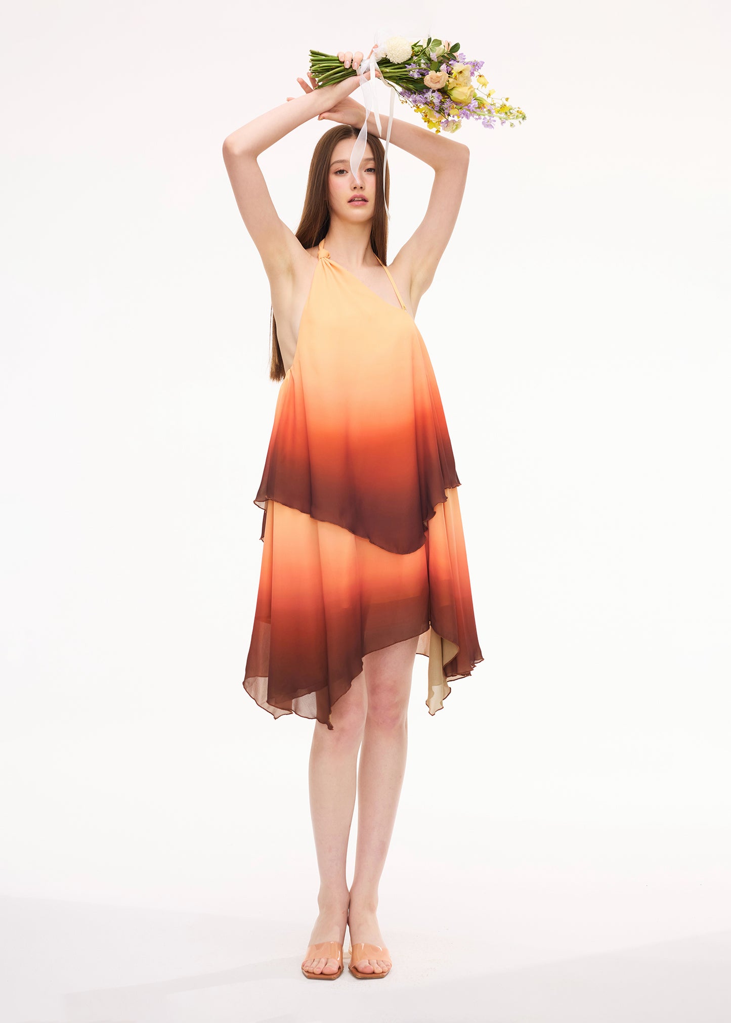 XENASERA DRIFT OF CELADON/GLOW OF MAGMA DRESS