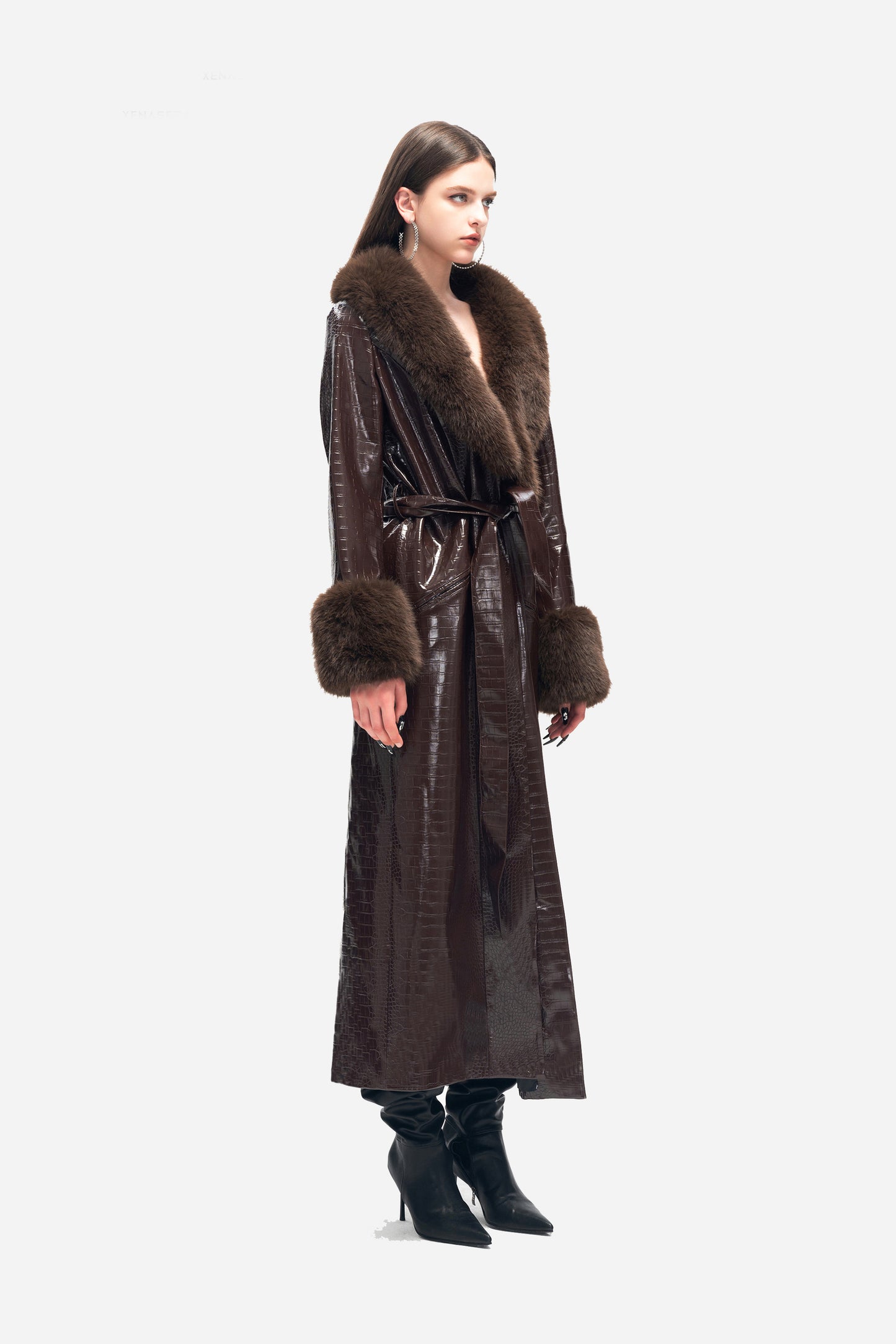 XENASERA FW23 MODERN HUNTER LEATHER COAT