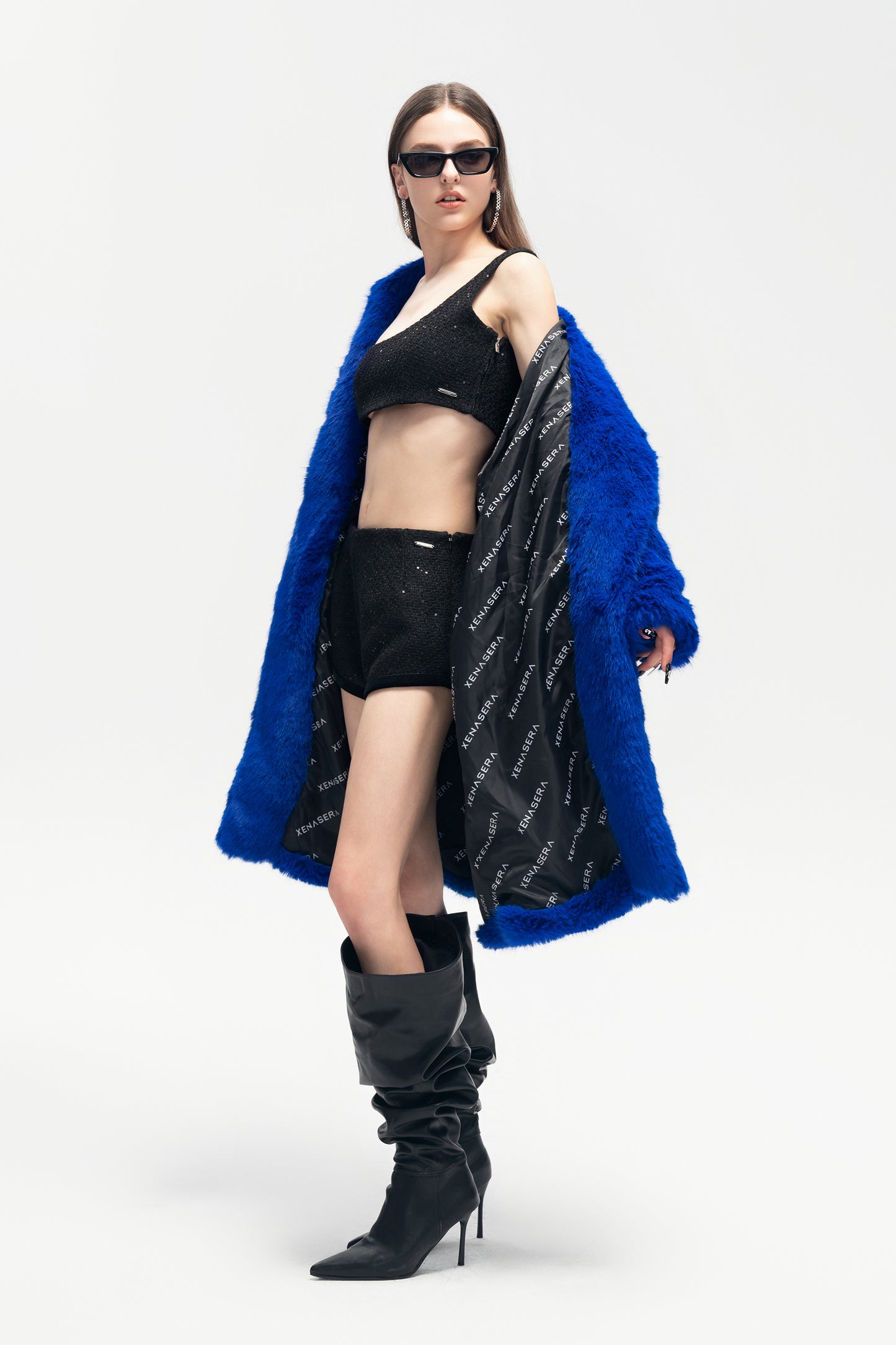 XENASERA FW23 KLEIN BLUE FUR COAT