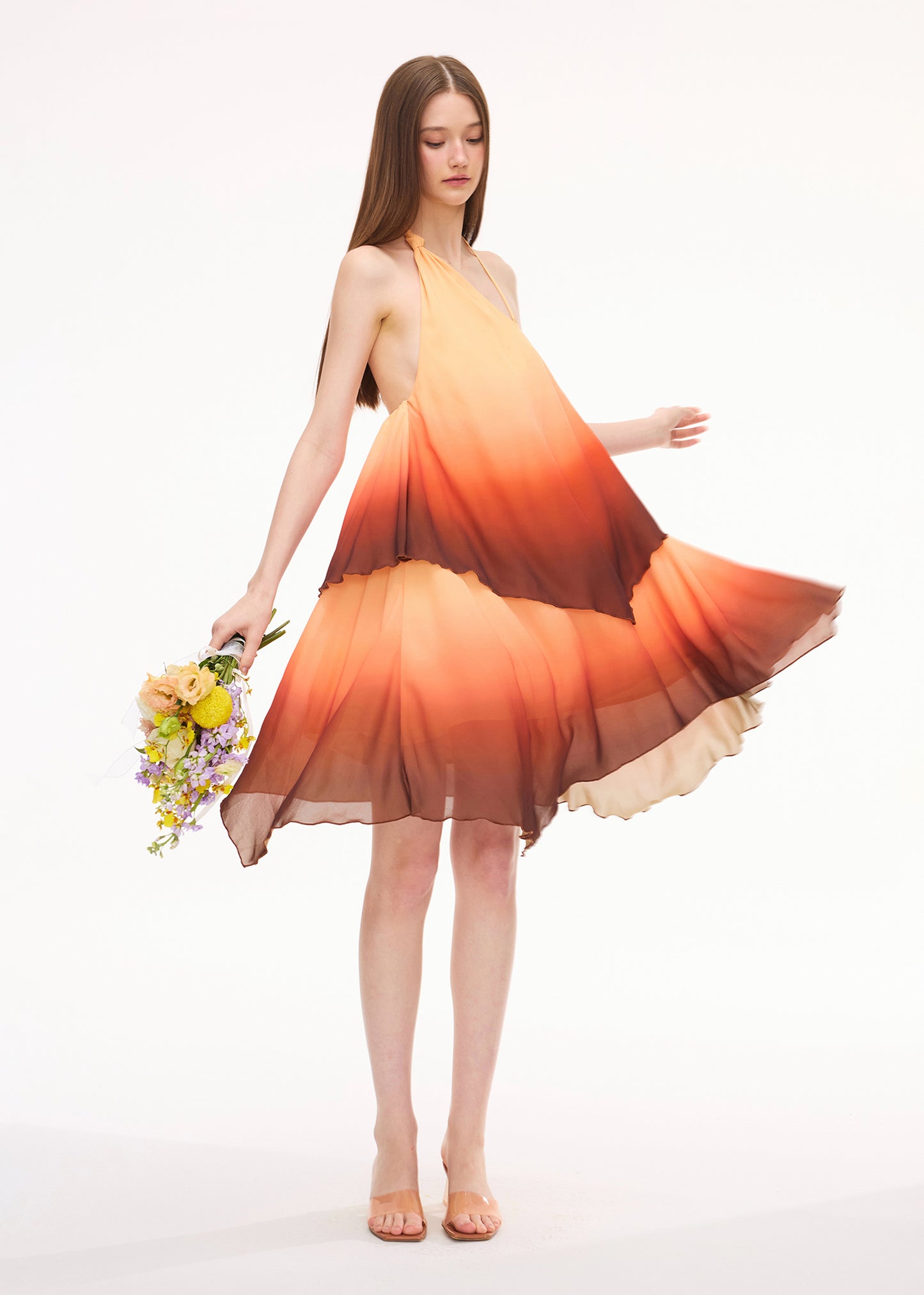 XENASERA DRIFT OF CELADON/GLOW OF MAGMA DRESS