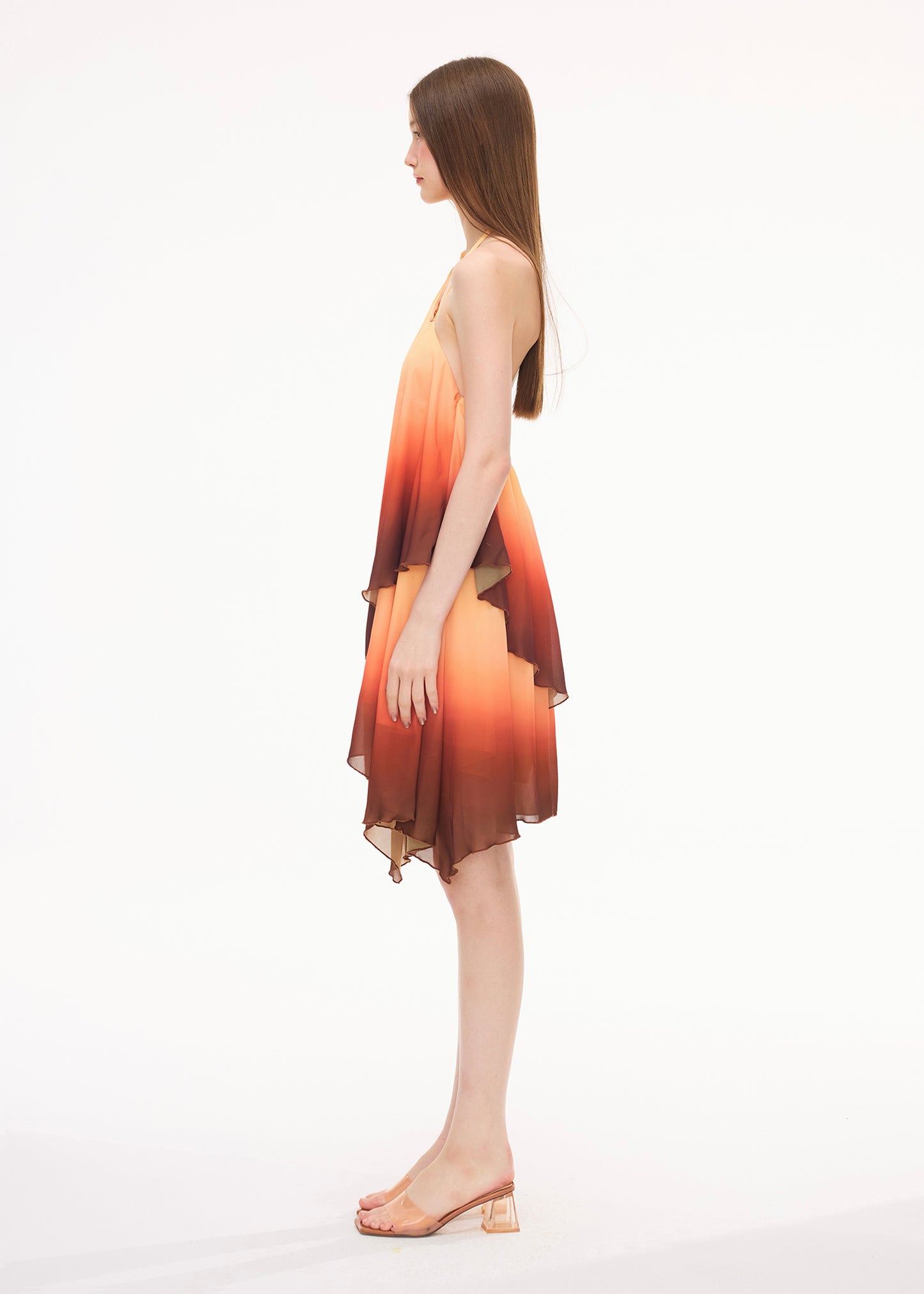 XENASERA DRIFT OF CELADON/GLOW OF MAGMA DRESS