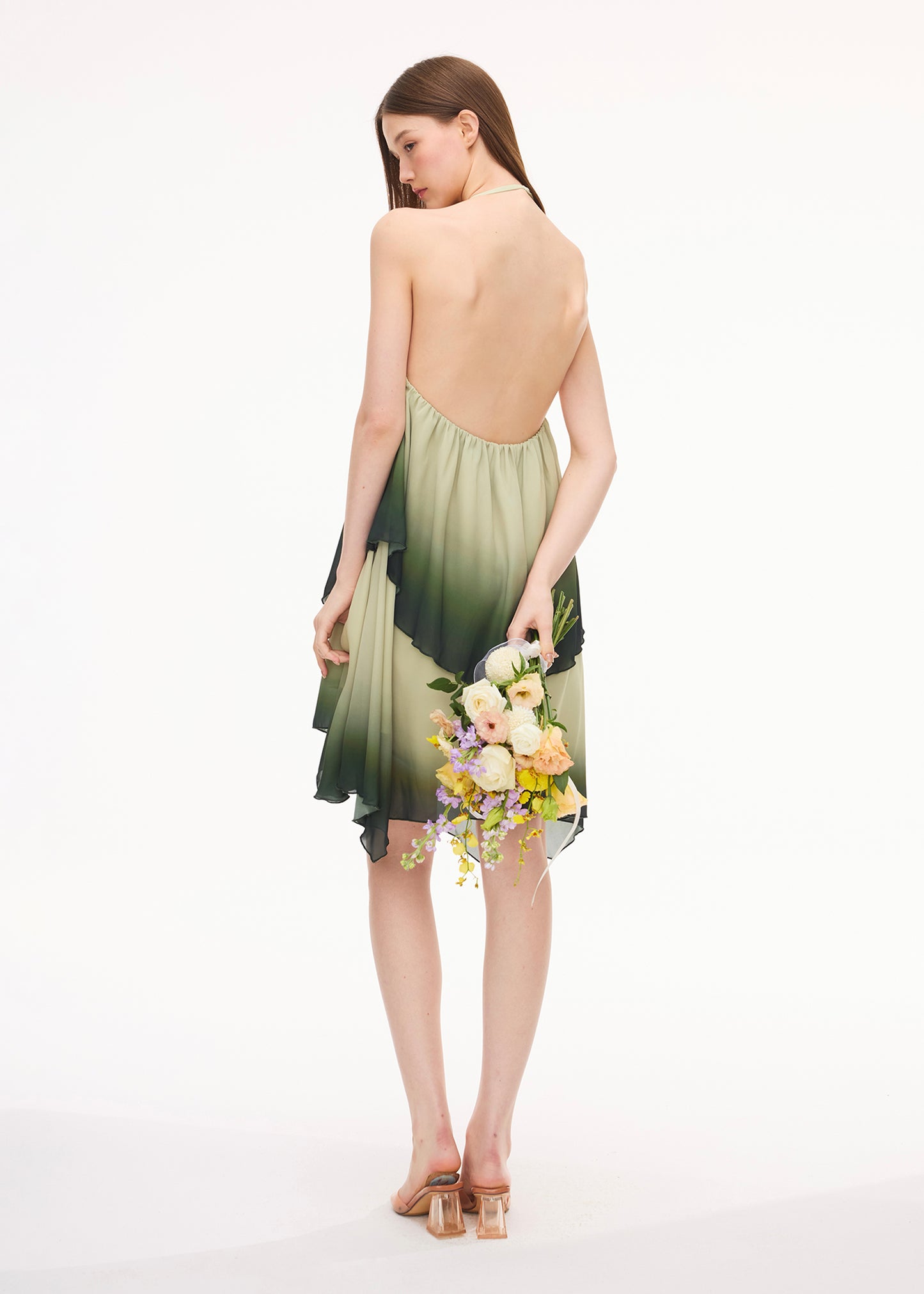 XENASERA DRIFT OF CELADON/GLOW OF MAGMA DRESS