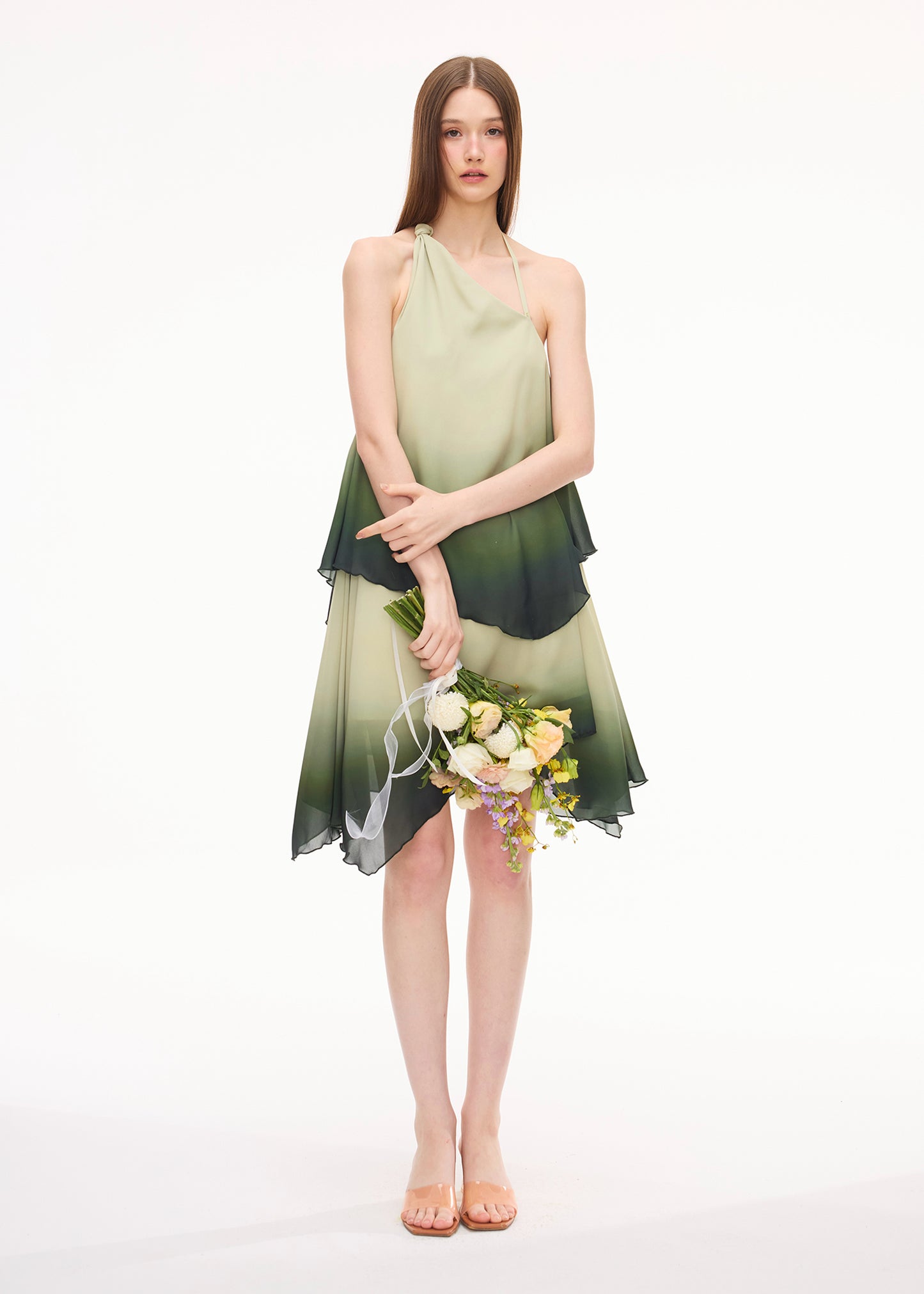 XENASERA DRIFT OF CELADON/GLOW OF MAGMA DRESS