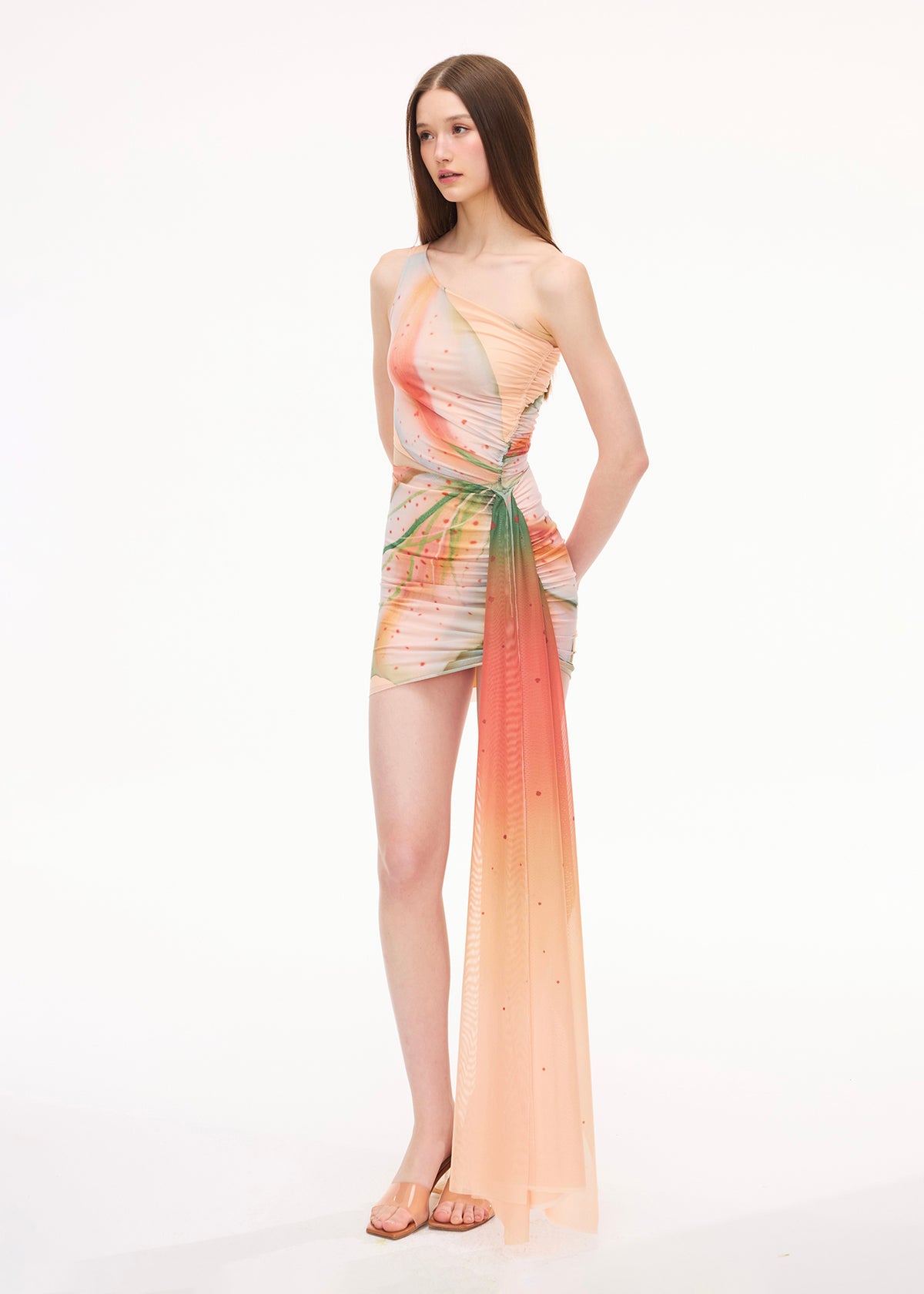 XENASERA LILY IN VEIN /ORCHID IN FLIGHT/DANAUS GENUTIA WING/ASTEROPE PECHUELI WING DRESS