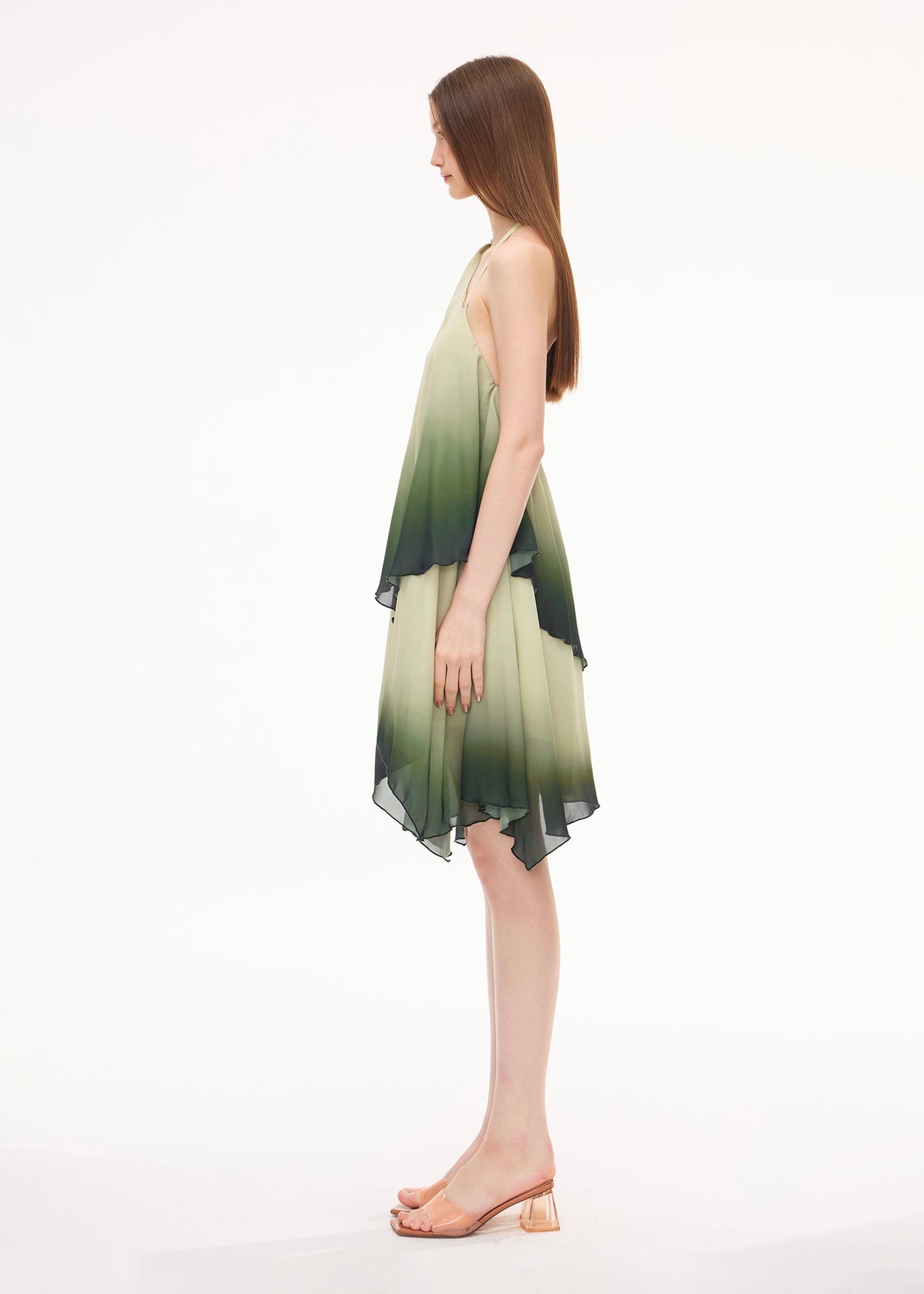 XENASERA DRIFT OF CELADON/GLOW OF MAGMA DRESS