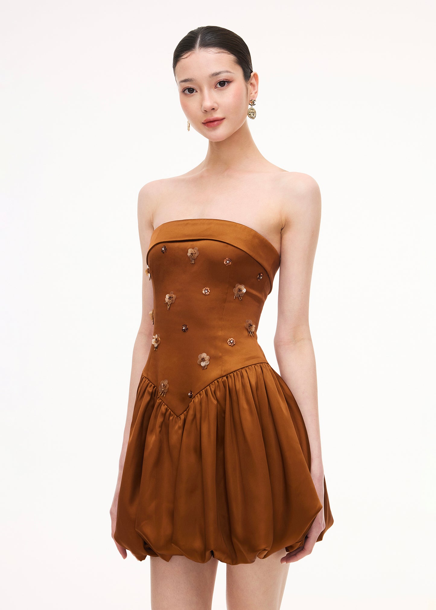 XENASERA GOLDEN FOLDED STAMEN DRESS