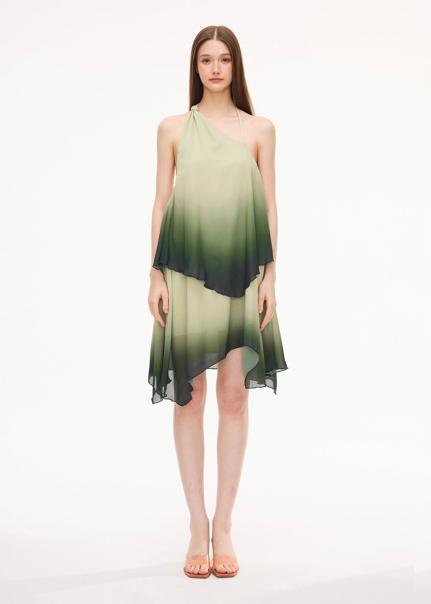 XENASERA DRIFT OF CELADON/GLOW OF MAGMA DRESS