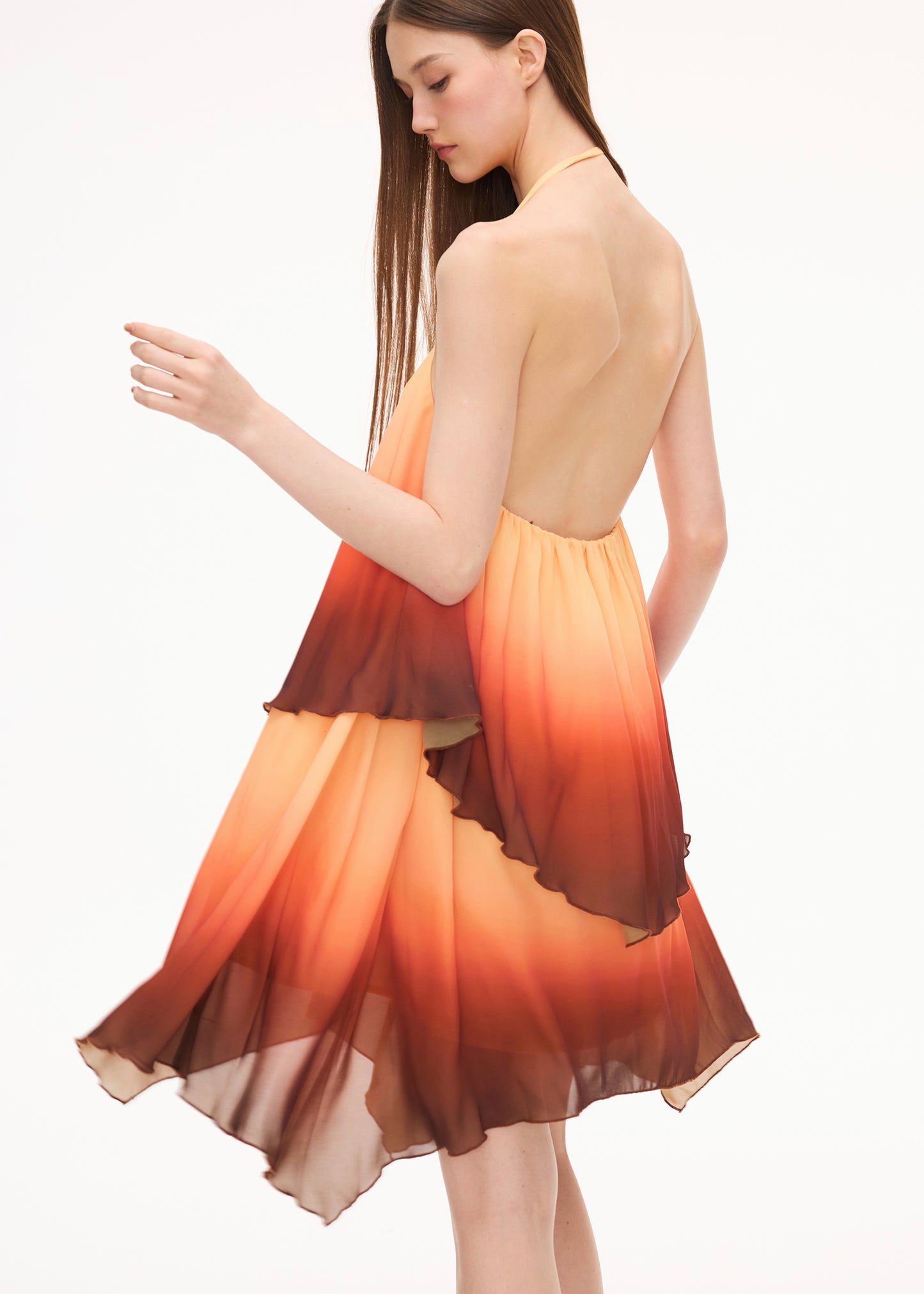 XENASERA DRIFT OF CELADON/GLOW OF MAGMA DRESS
