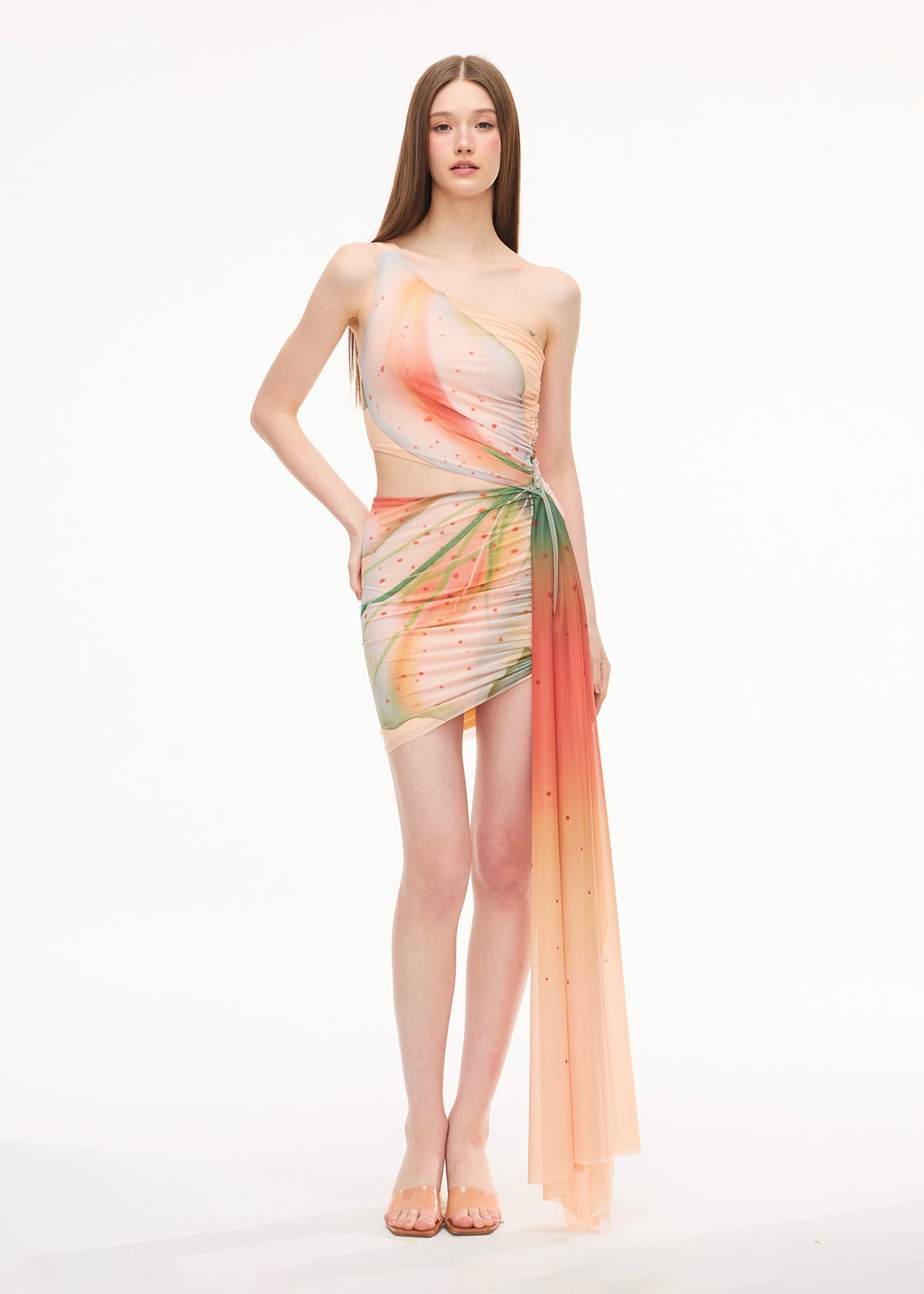 XENASERA LILY IN VEIN /ORCHID IN FLIGHT/DANAUS GENUTIA WING/ASTEROPE PECHUELI WING DRESS