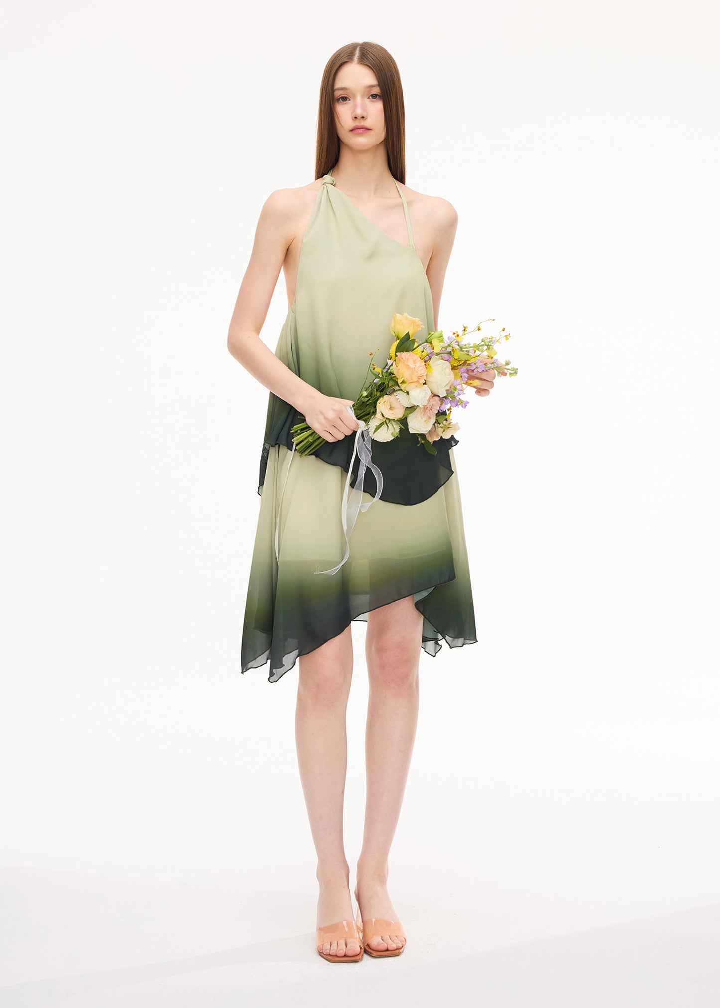 XENASERA DRIFT OF CELADON/GLOW OF MAGMA DRESS
