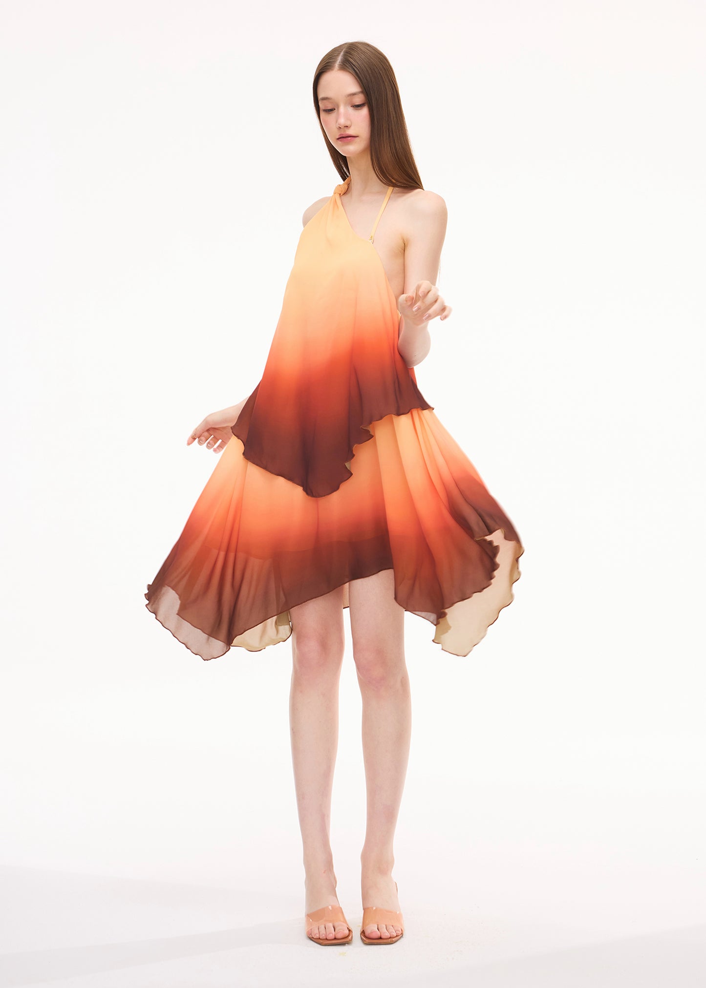 XENASERA DRIFT OF CELADON/GLOW OF MAGMA DRESS