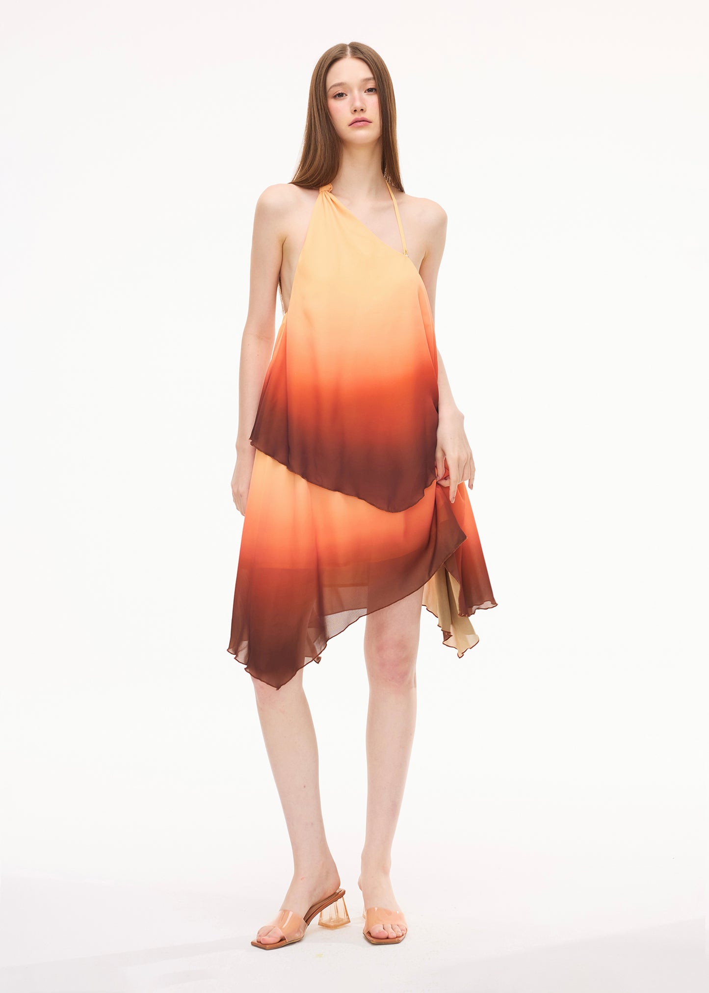 XENASERA DRIFT OF CELADON/GLOW OF MAGMA DRESS