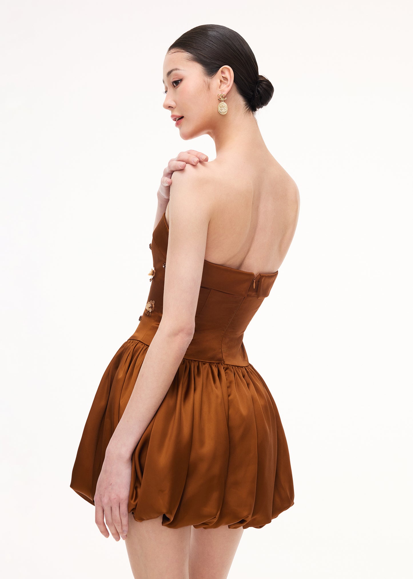 XENASERA GOLDEN FOLDED STAMEN DRESS