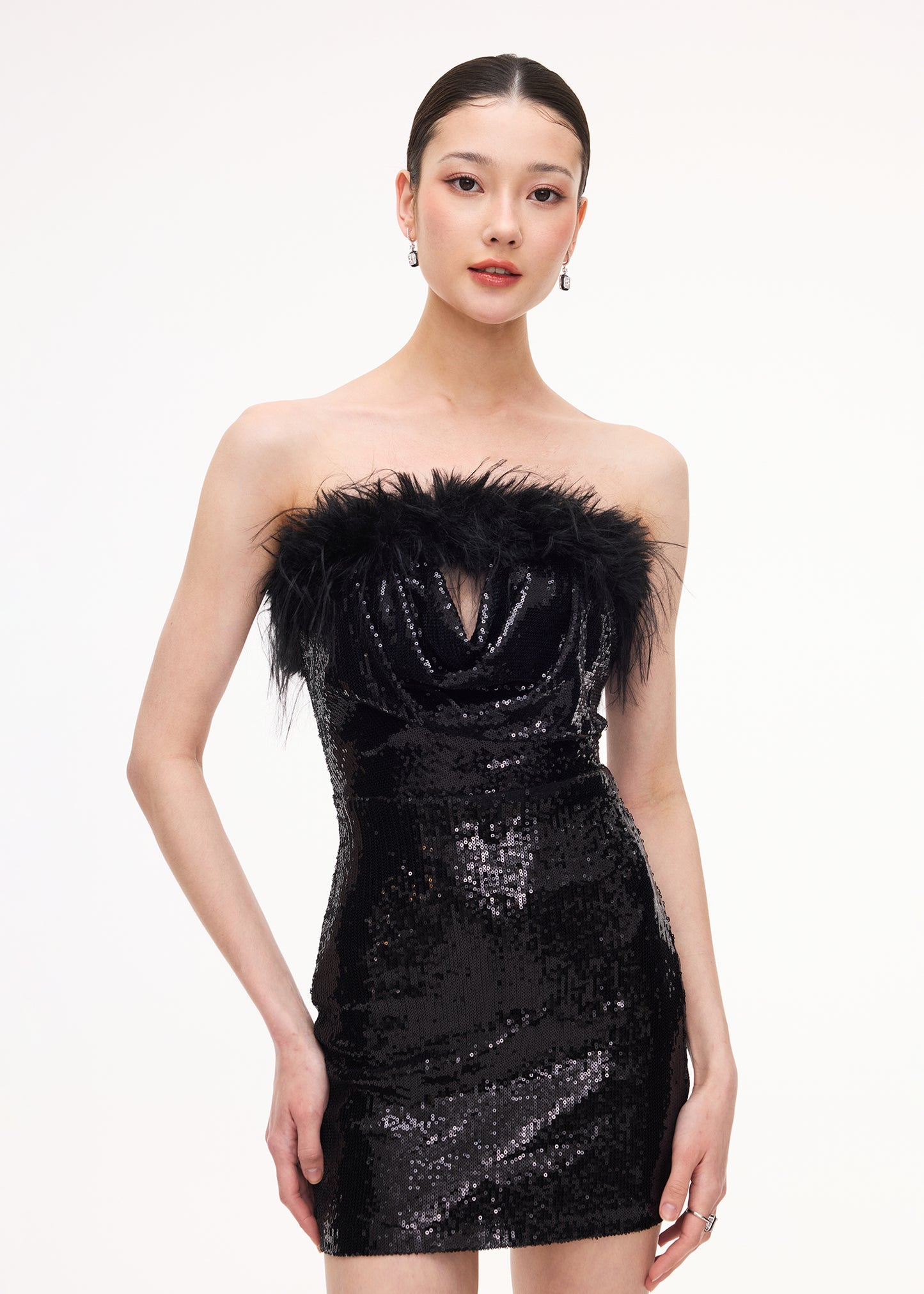XENASERA TIPSY PLUME DRESS
