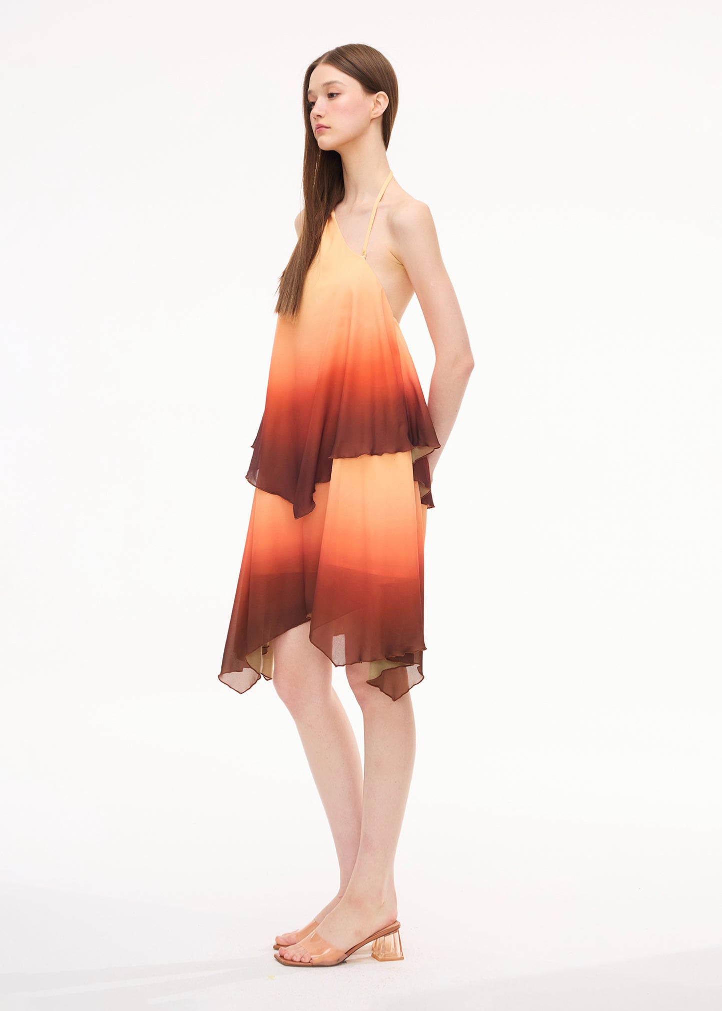 XENASERA DRIFT OF CELADON/GLOW OF MAGMA DRESS
